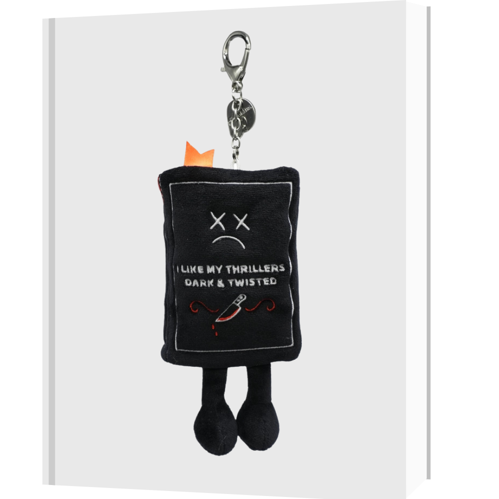 "I Like My Thrillers Dark & Twisted" Book Plush Bag Charm