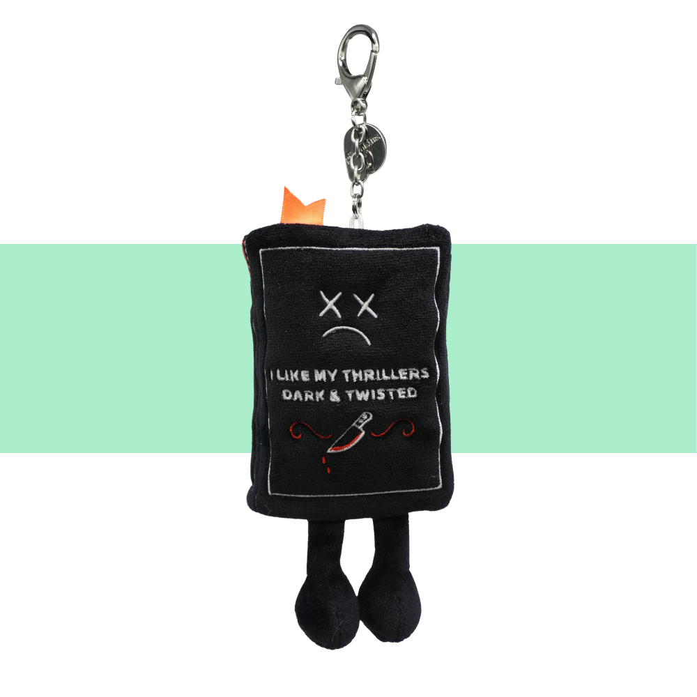 "I Like My Thrillers Dark & Twisted" Book Plush Bag Charm