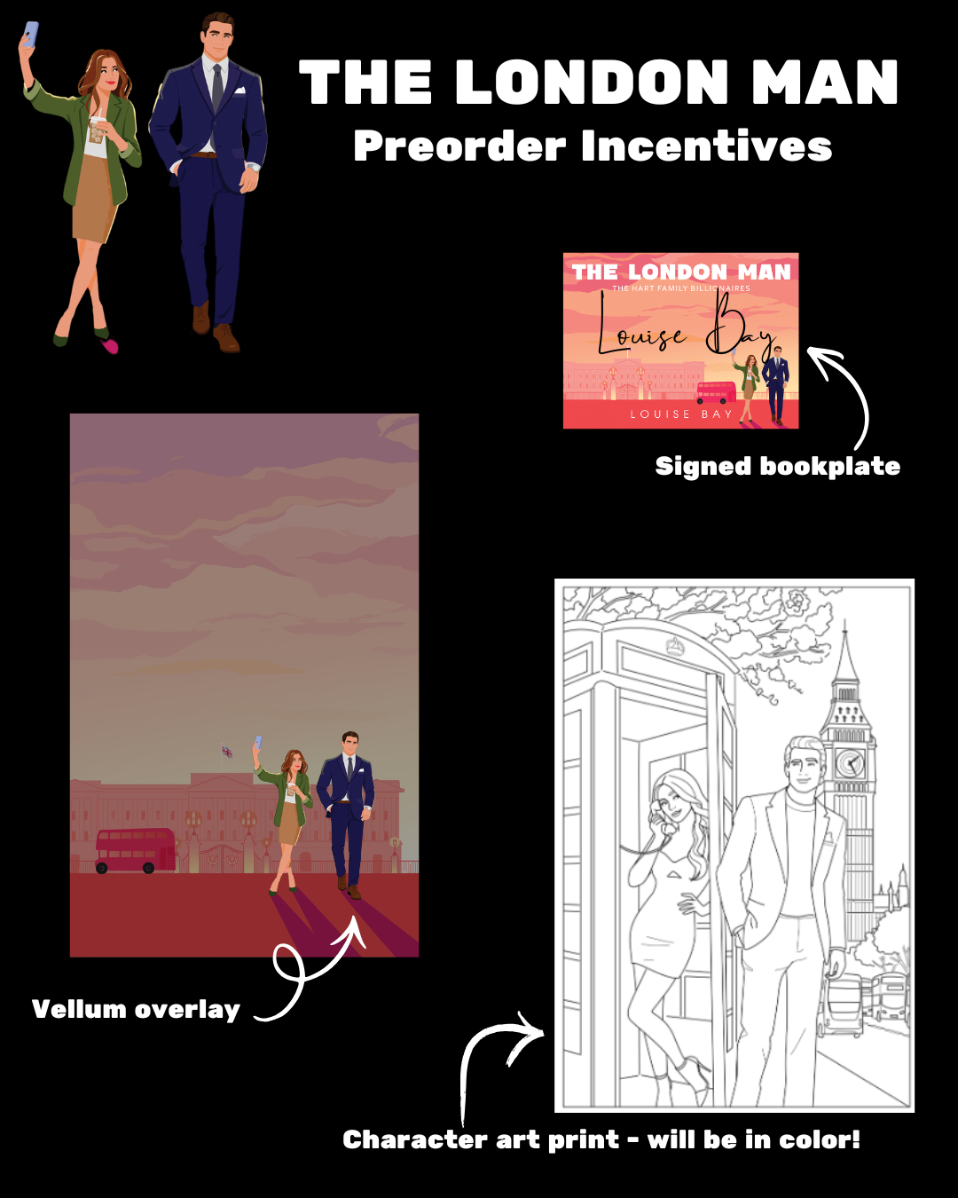 promotional graphic of indie exclusive preorder incentives for london man by louise bay