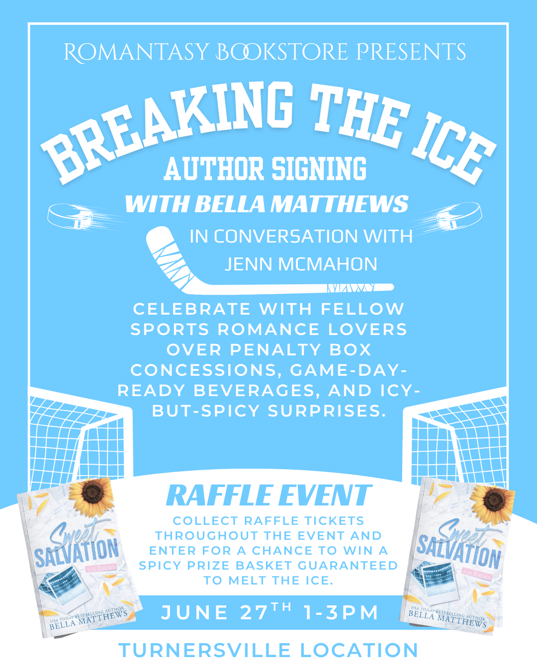 Breaking the Ice with Bella Matthews: A Sports Romance Signing Party in Turnersville