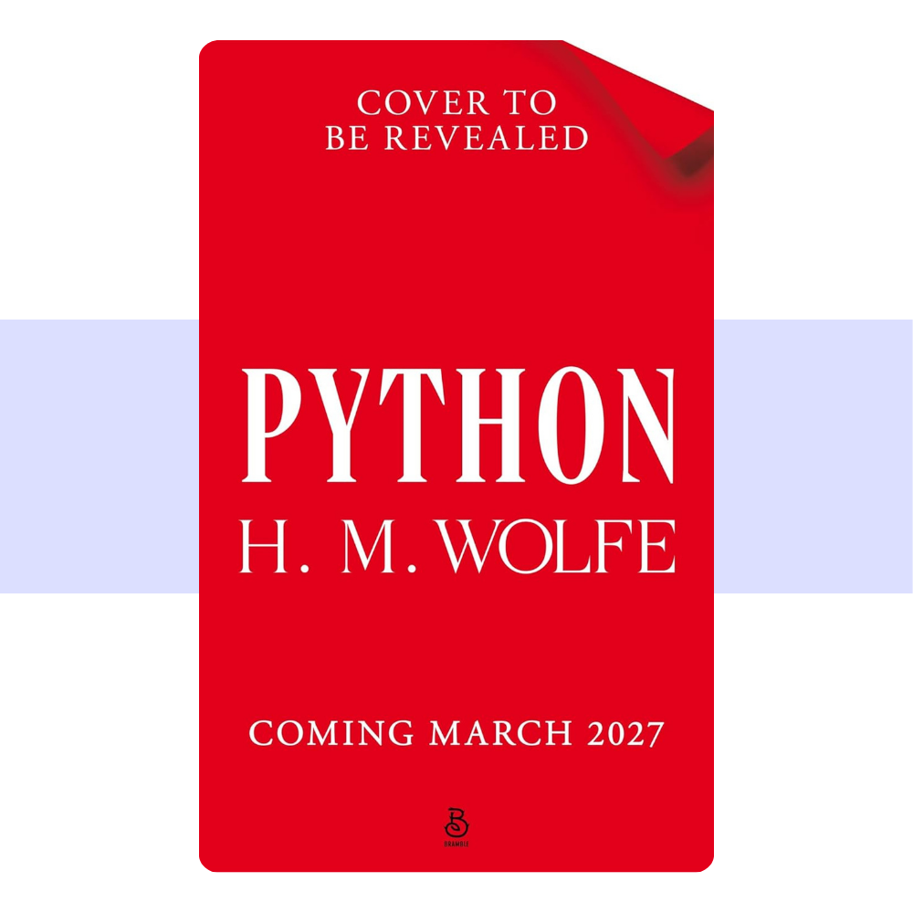 red book cover art of python by h.m. wolfe with cover to be revealed 