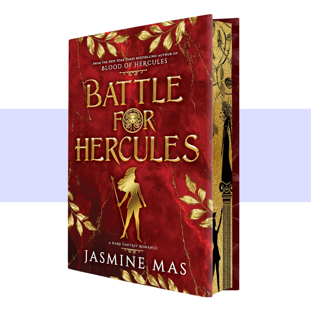 Book cover of Battle for Hercules by Jasmine Mas, with sprayed edges. 