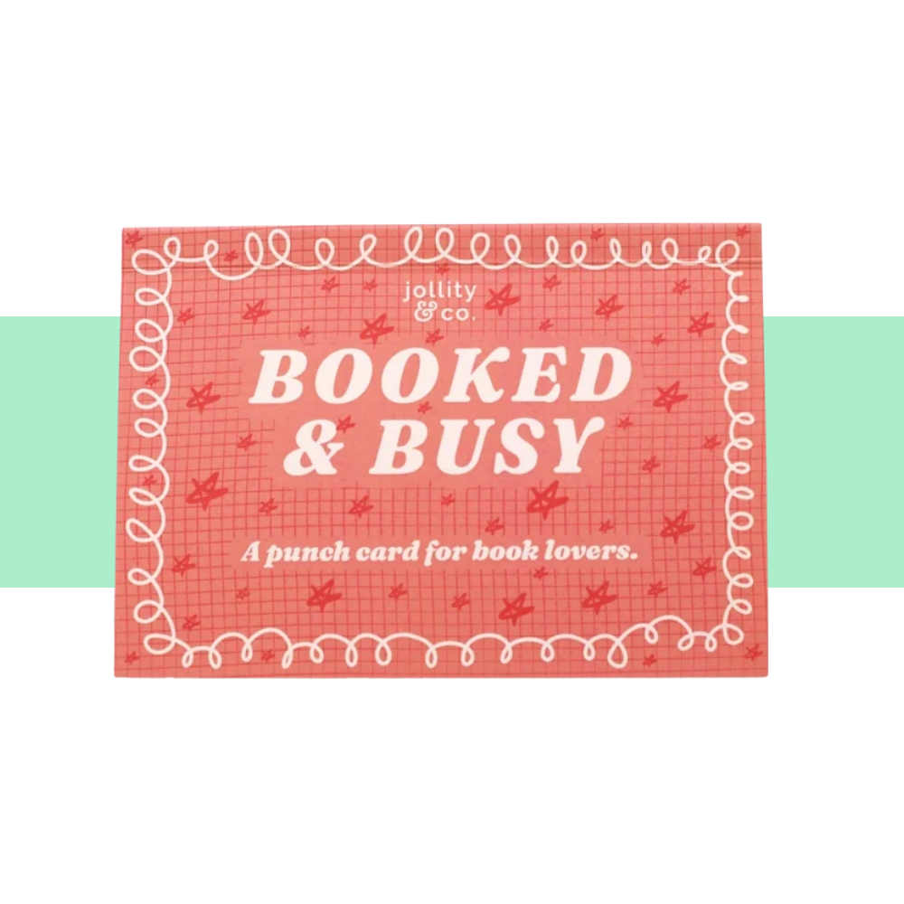 booked and busy punch card for book lovers