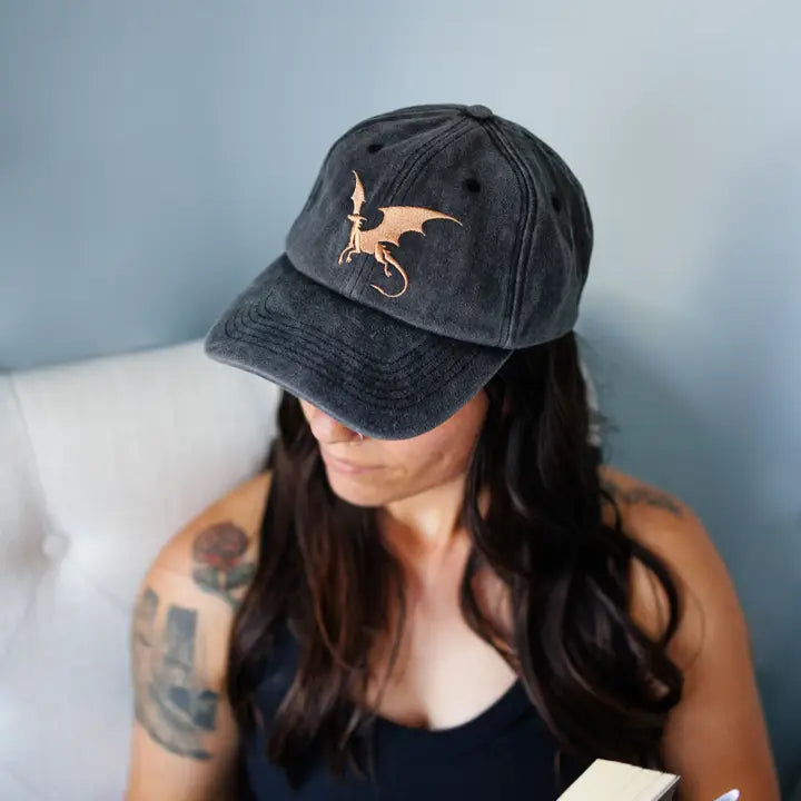 Fourth Wing Dragon Rider Hat – Andarna Gold Dragon Baseball Cap