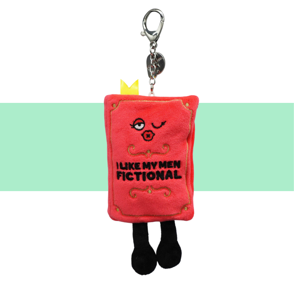 "I Like My Men Fictional" Book Plush Bag Charm