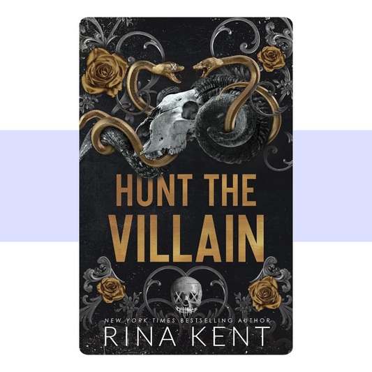 cover art for hunt the villain by rina kent 