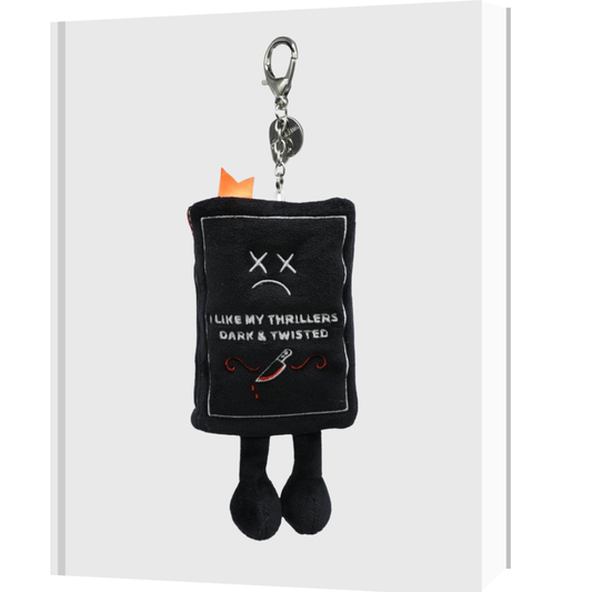 "I Like My Thrillers Dark & Twisted" Book Plush Bag Charm