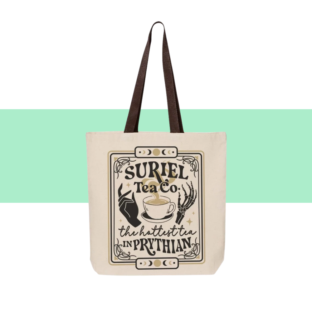 Suriel Tea Co Contrast Color Handle Tote Bag