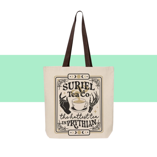 Suriel Tea Co Contrast Color Handle Tote Bag