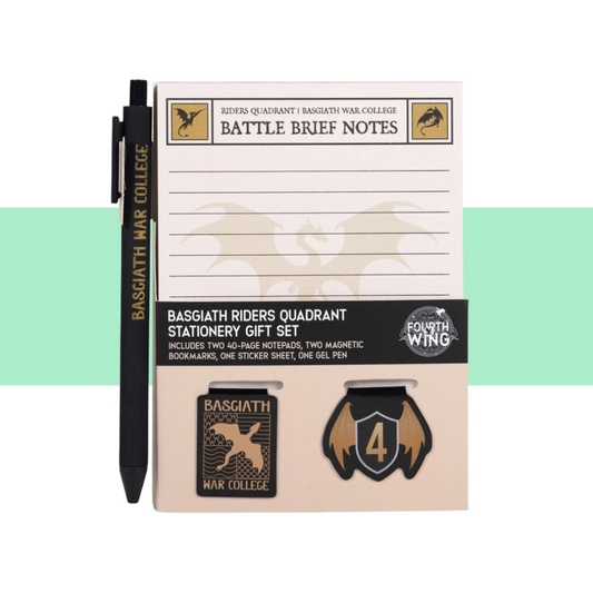 picture of stationary set for fourth wing battle brief notes 